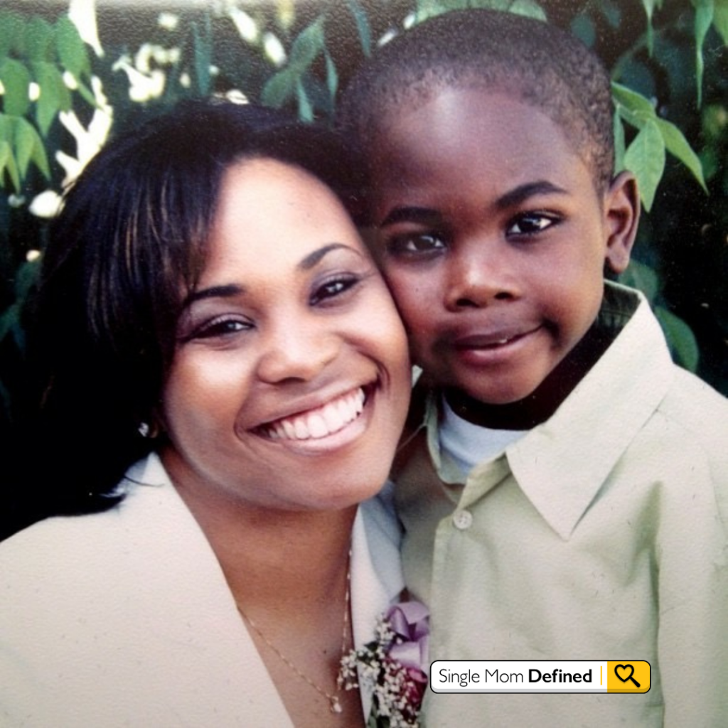 Kim Barfield and her son. 