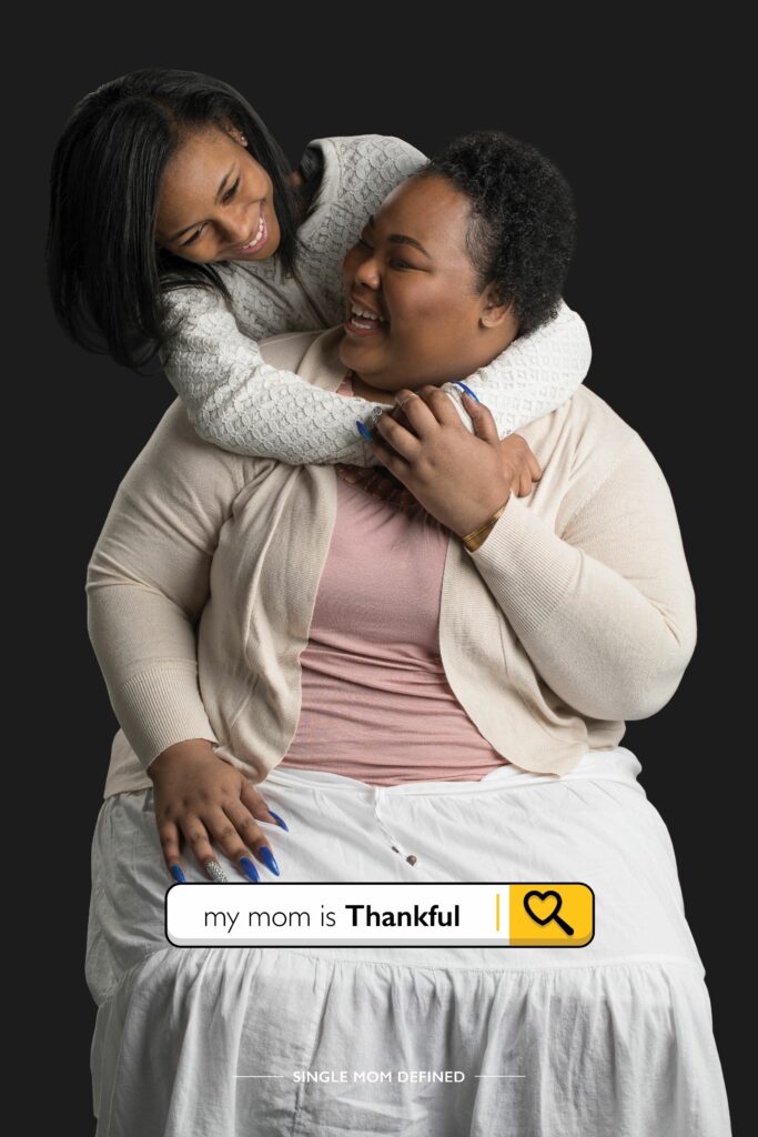 Kieashia's daughter says she is thankful for her mom. 